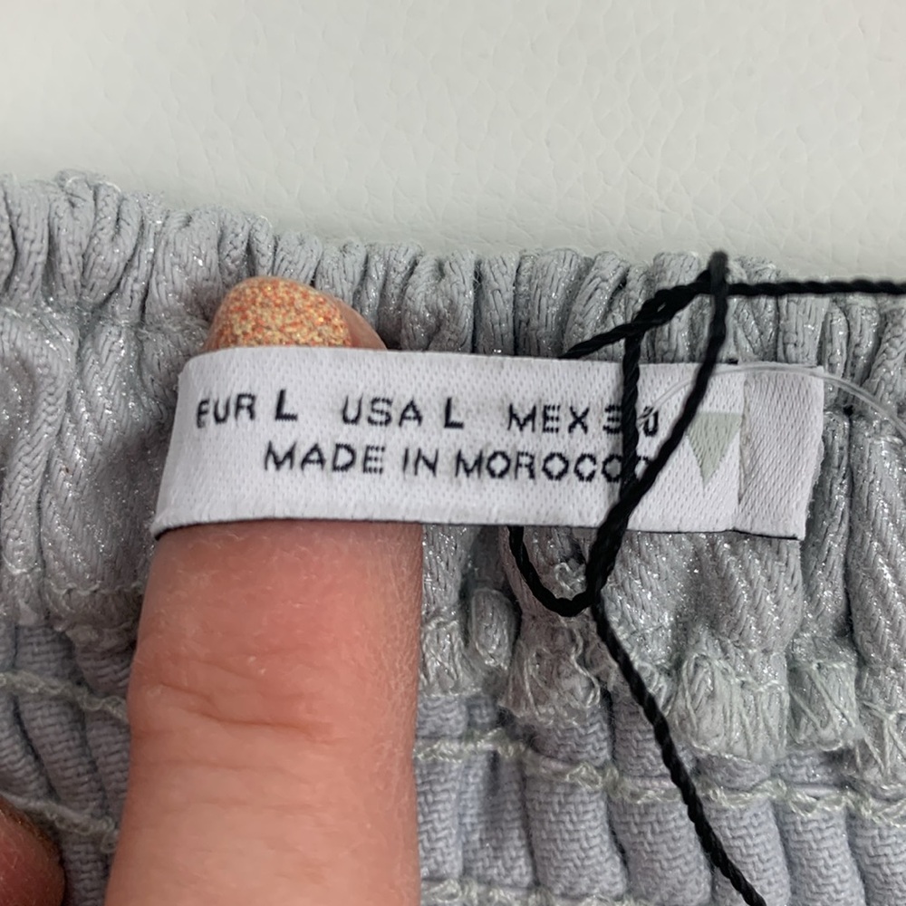 Zara Silver Metallic Button-Front Sleeveless Top … - image 5